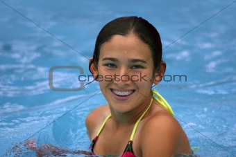 Happy teen girl smiling