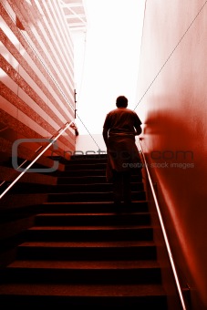 Man on the stairs