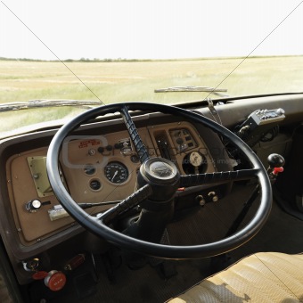 Interior of farm truck.