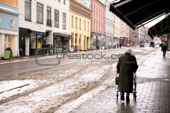 Old Woman with Walker