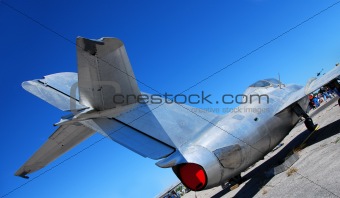 Tail view of old jetfighter