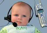 Baby with a headset
