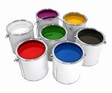 Buckets with paint