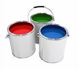 Buckets with paint