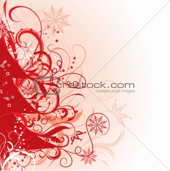 Christmas tree, winter background, vector