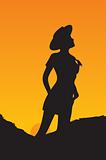 silhouette of cowgirl