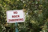 No rock throwing sign