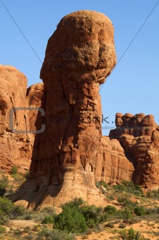 Pillar of red rock