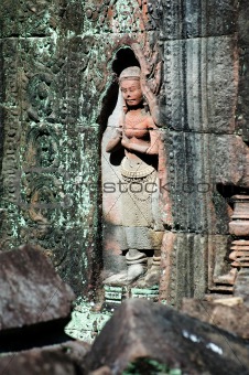 Sculptured apsara, Siem Reap, Cambodia