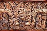 Carving of gopura at Banteay Sreiz, Cambodia