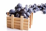 Blueberries in a wooden box