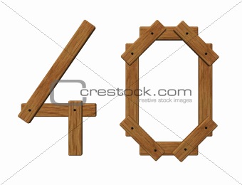 wooden number forty