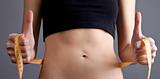 Beautiful and strong women's abs with metre.