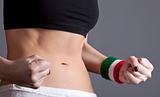 Beautiful and strong women's abs with metre.