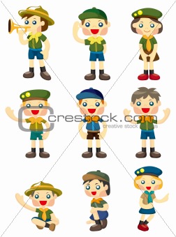 cartoon boy/girl scout icon