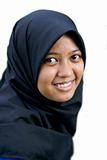 Smiling malay female teen with headscarf