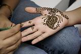 Indian henna hand painting