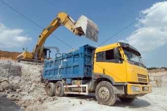 lorry transporting stones