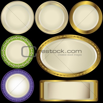 White plates with ornament