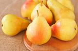 Bunch of ripe yellow pears