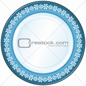 White and blue plate