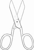 Monochrome vector artwork - dressmaker scissors on white