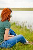 Young fashion girl with headphones 