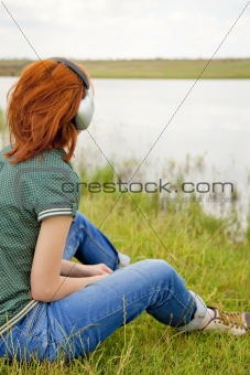 Young fashion girl with headphones 
