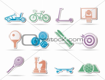 sports equipment and objects icons