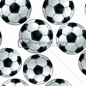 Vector soccer balls seamless pattern.