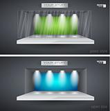 Showroom for product with LED spotlights 