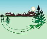 Summer in the mountains. Vector