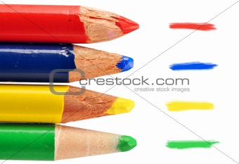 Four colored pencils