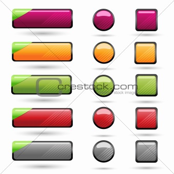 Set of Blank Web Button
