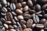 Closeup of rich dark coffee beans