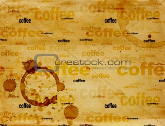 Paper texture with drops of coffee 