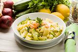 Pasta with Zucchini and Shrimps
