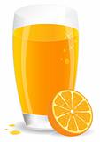Orange juice. Vector illustration.