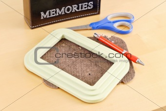 Picture Frame with Pen and Scissors