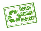 reuse, reduce and recycle stamp