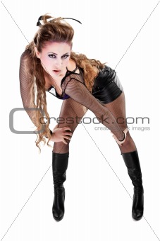Sexy rocker girl  with cool makeup