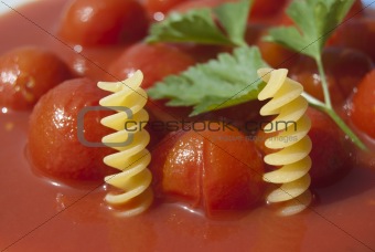 Pasta and tomato
