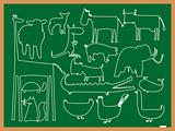 school animals drawing