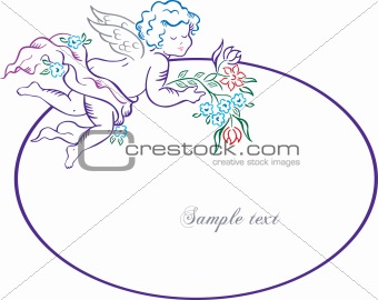 Angel with flower. Vector