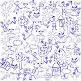 Seamless background with doodle elements
