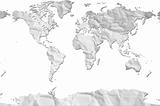 White crumpled Paper World Map
