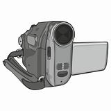 video cam on white background