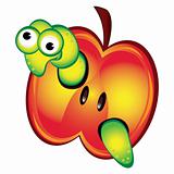 Worm and apple