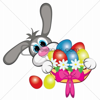 Bunny With Easter Eggs