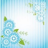 Abstract background with blue flowers